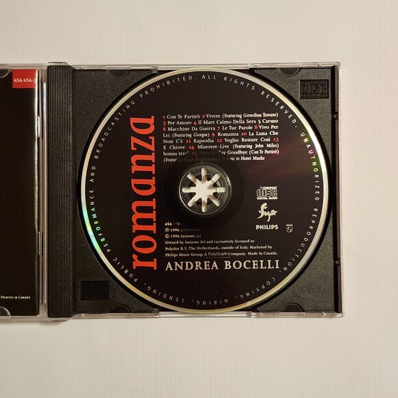 Andrea Bocelli Romanza CD 1996 - Picture 4 of 6